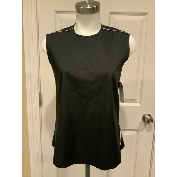 Helmut Lang Black Structured Poplin Tank Top, Size P, NWT! $295 - Picture 1 of 7